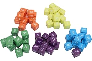 VELATEMOR Letter Dice Game, Word Spelling Dice Game, Fast Paced Driven Word with 60 X, for 1 to 5 Players