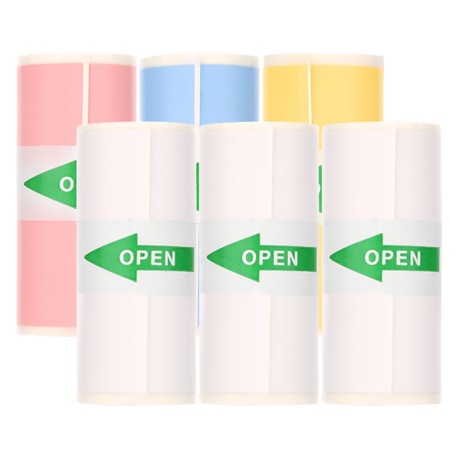 mafiti 6 Rolls Printer Stickers 57 X 25 mm, Thermal Refill Pack for Most Kids Instant Camera Mini Printers
