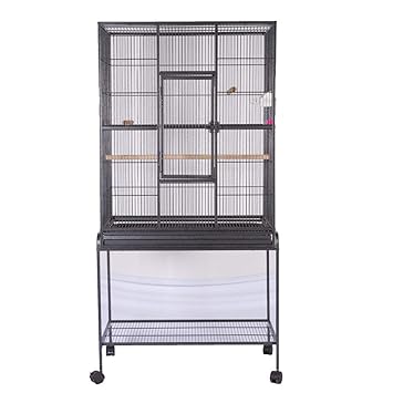 Qhyt Grande Cage à Oiseaux Avec Plateau Dalimentation