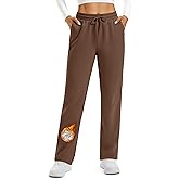TACVASEN Women's Fleece Lined Sweatpants Winter Thermal Sherpa Pants with Pockets High Waisted Warm Cotton Lounge Casual