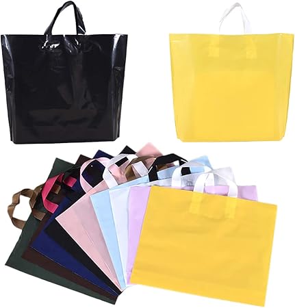 Amazon Nuomi ギフトバッグ 33x24cm 個 お洒落 プラスチック 手揚げ袋 ラッピング 袋 バッグ 収納バッグ 無地 半透明 厚手 大容量 買い物 ブック 小物収納 プレゼント 包装 ビジネス 業務用 ランダムカラー ギフトバッグ 袋 文房具 オフィス用品