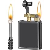 CHOICEDC Vintage Trench Lighter, Permanent Match, Cool Pipe Lighter for Men | Antique Metal Kerosene Lighters, Fluid Refillable, Reusable Retro Forever Match Lighter, Unique Gifts for Men, No Fuel, Black