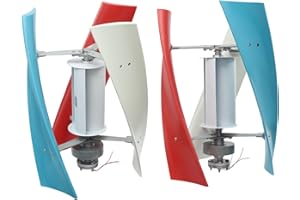 DRRSBRP 24V Vertical Wind Generator, 3-Blade Colorful Wind Turbine Windmill, 100W Wind Energy Converter with Auxiliary Wind Wheel for Home Business Boats Cabins Gazebos Off-Grid Power