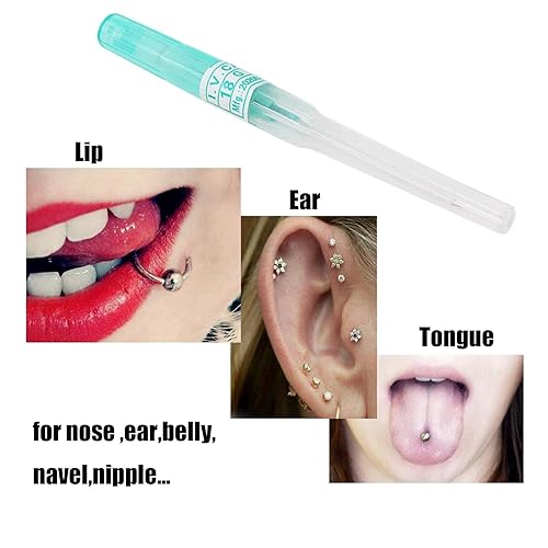 Catheter Piercing Needles SOTICA 50pcs Catheter Needles IV Catheter  Piercing Needles Cannula Body Piercing N