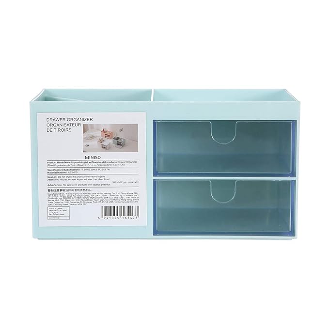 MINISO Drawer Organizer Cosmetic Storage Box, Blue Amazon.in Home Improvement