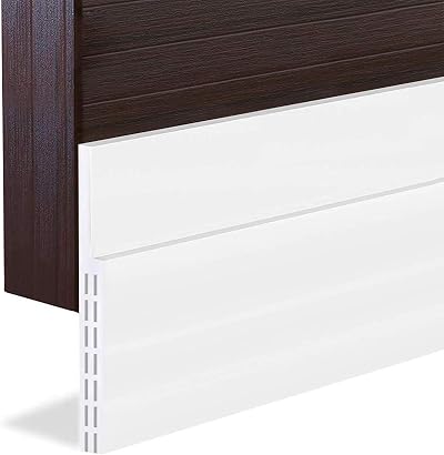 Hulameda Upgraded Large Door Draft Stopper 3 2/5"W Sweep White Interior Exterior