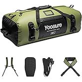 80L Waterproof Duffel Bag Motorcycle Dry Bag Backpack, Waterproof Zippered Bags with Backpack Spacer Pad for Kayaking Rafting Boating Canoeing Camping Paddle Beach (Green)