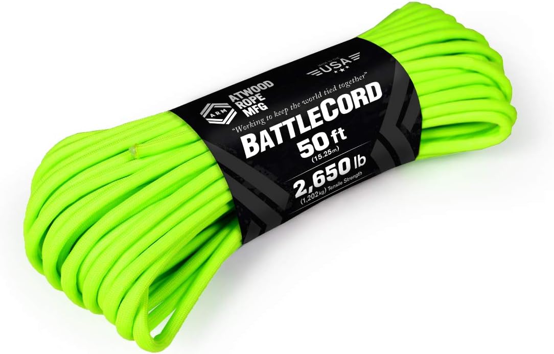 Atwood Rope MFG 5.6MM BattleCord - 2650lb Tensile Strength (Groundwar, 50) : Sports & Outdoors