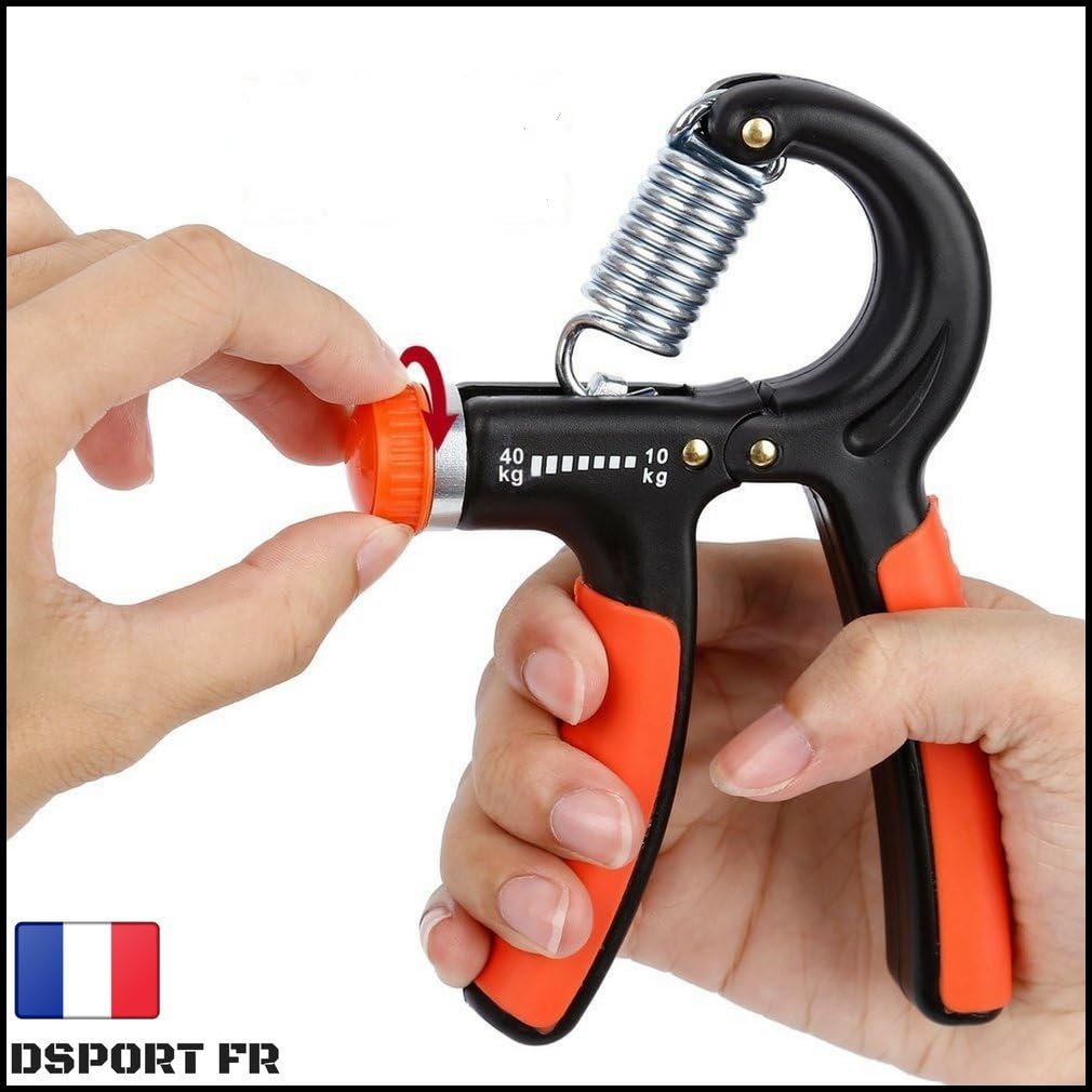 Pince de musculation – Handle Hand Gripper – Gripper Strength Training Exercise Or Hand – Measuring Grip Handle Hand Grip for Hand and Forearm strengthening – Strap (10-40 kg) Resistance