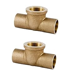 EZ-FLUID Plumbing 1" x 1" x 3/4" Brass Tee, C X C X