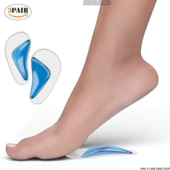 Gel Arch Support Insoles By PEDIMENDTM 3 PAIR Plantar Fasciitis Relief Cushions Foot Pain