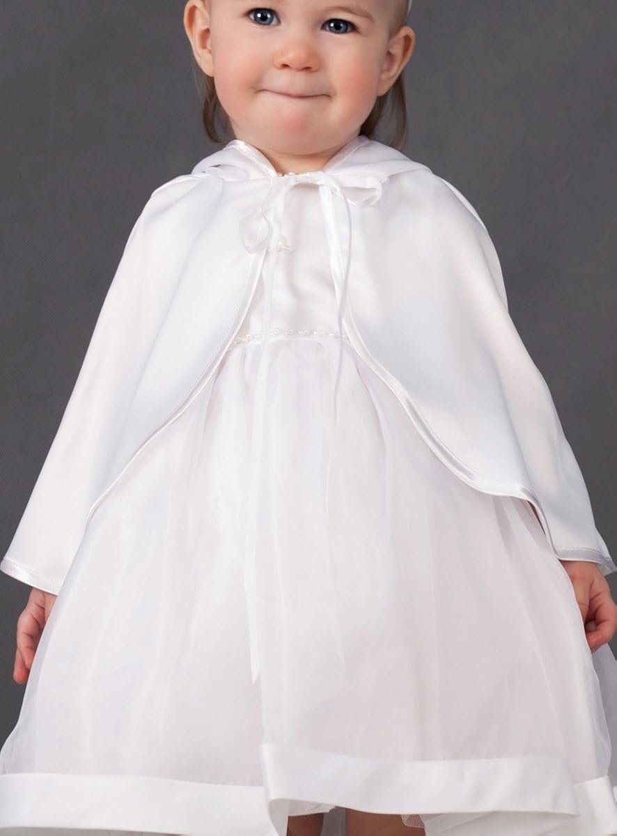 Boutique Magique Cape De Bapteme Blanche Bebe Satin Avec Capuche Vetements Bebe Fille 0 24m Atahari Com