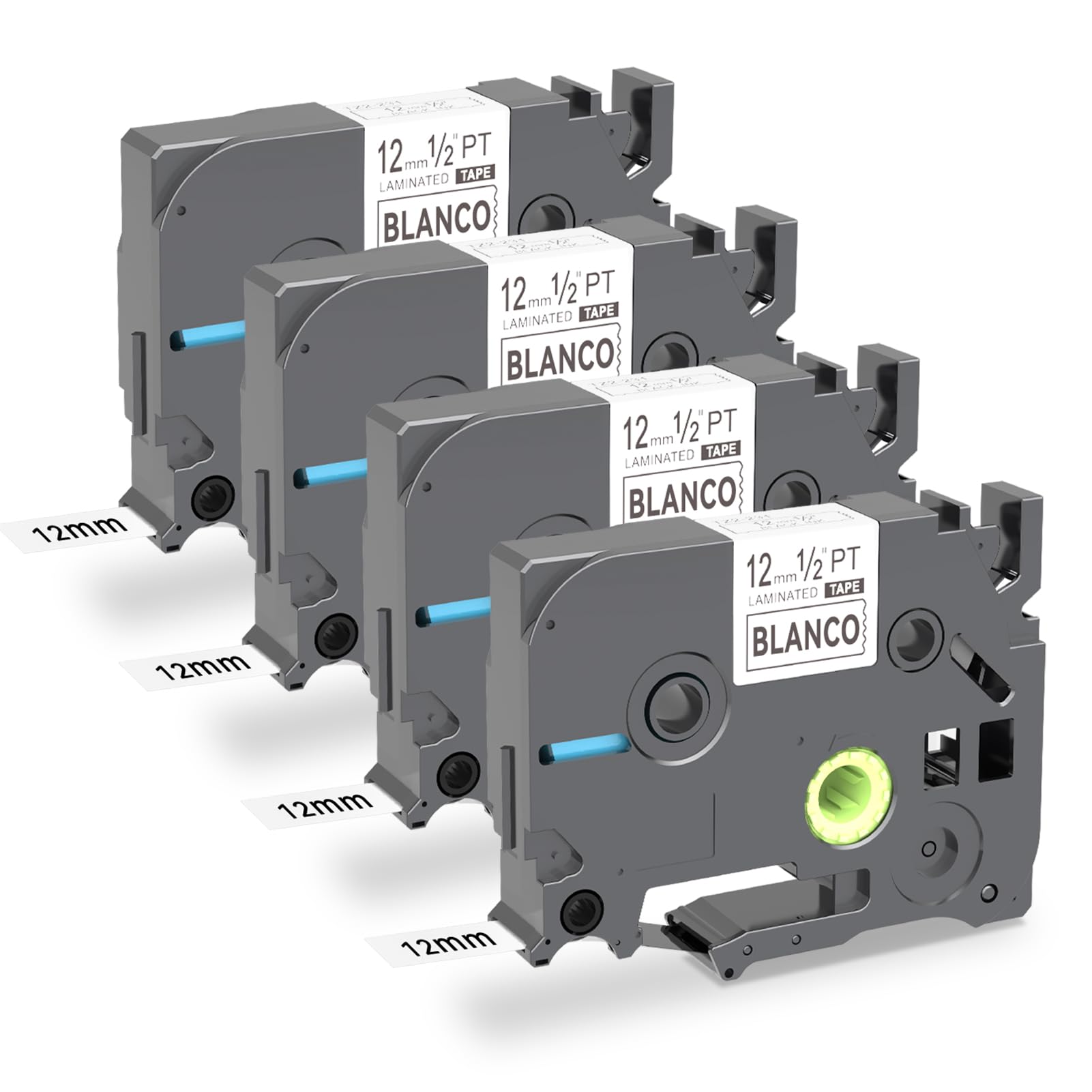 Home Colortly Tape Compatible with Brother Label Printer Tapes P Touch TZE-231 Laminated Tape Black on White 12mm, Replacement for Brother Label Printer PT-1000 GL-H105 PT-E110 GL-200, 4 Pack