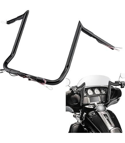 KEMIMOTO 12" Rise Ape Hanger Handlebar For Harley Electra Glide, Street Glide, Ultra Limited (1-1/4")