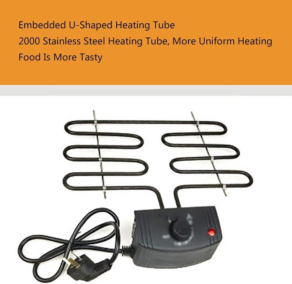 review Nologo W-XS1 The Electric BBQ Grill and Hot Pot,Automatic Power Off When The Rated Temperature is Exceeded,Five Gear Adjustment,Easy to Clean,Suitable for Home Kitchen and Outdoor Barbecue,Convenient