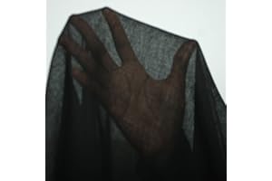 Muslin Fabric,100% Cotton,Loose Weave Cheesecloth, Optic White & Ecru Natural Cream Sheer Gauze Material. Authentic Premium Indian Cotton for Dressmaking and Curtains Crafts Neotrims. Black, 20x20cm