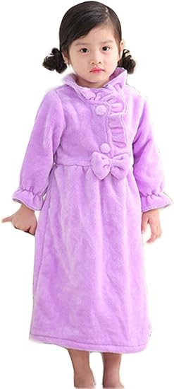Amazon Godlovefullふわふわ もこもこ あったか ガールズ パジャマ ワンピース あったか 柔らかい ネグリジェ 長袖 女の子 子供 キッズ ジュニア ルームウェア ゆったり かわいい 秋冬 部屋着 寝巻き 寝間着 ナイトウェア コート ジャケット 通販