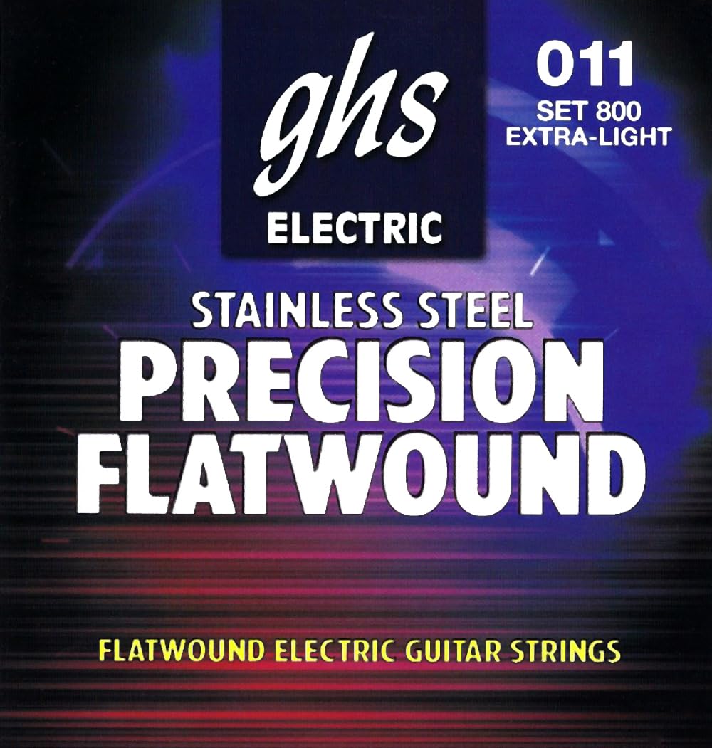 GHS PRECISION FLATS Flatwound String Set For Electric Guitar - 800 - Extra Light - 011/046
