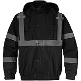 SKSAFETY Hi Vis Safety Rain Jacket for Men, Construction Work Rain Gear Heavy Duty Class 3 Rain Coat Waterproof Lightweight