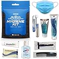 Go2Kits Ultimate Travel Toiletry Kit & PPE Kit, Hygiene Kit with Shaving Supplies & PPE for Travel, Business & Charity with Reusable Toothbrush, Bath Soap & Other Essential Toiletries, 1-Pack