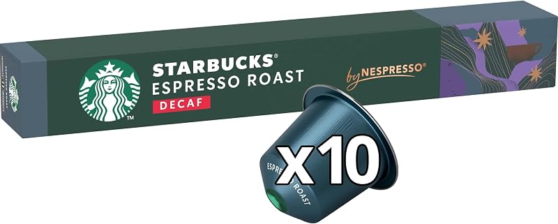 Espresso Roast Descafeinado de Nespresso, Cápsulas de Café de Tueste Intenso 10 x 10 (100 Cápsulas)