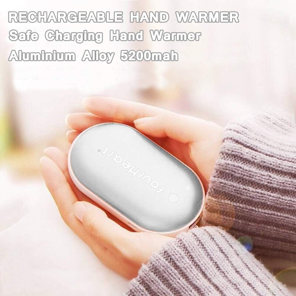 Fourheart Rechargeable Hand Warmers,5200mAh USB Power Bank Electric