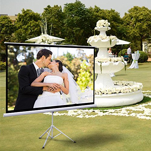 Gotobuy Portable 100" Projector 16:9 Projection Screen Tripod Pull-up w/ Stand 87 x 49" - Thumbnail 3