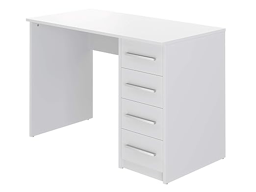Movian Idro moderner Schreibtisch mit 4 Schubladen, 56 x 110 x 73, Weiß