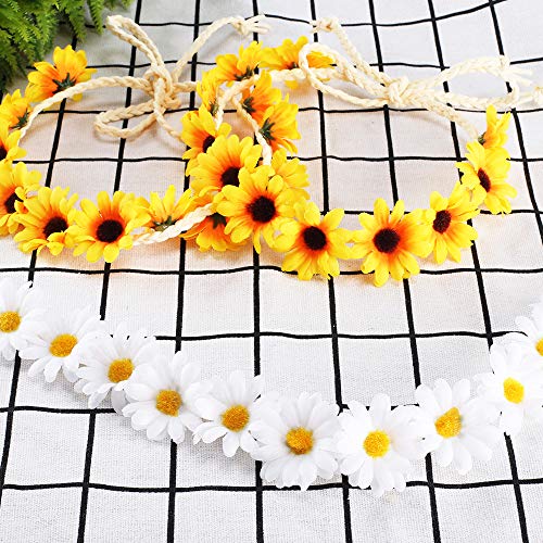 image for ManYee Sunflower Headband Crown Headpiece 3Pcs Daisy Headband for Wome