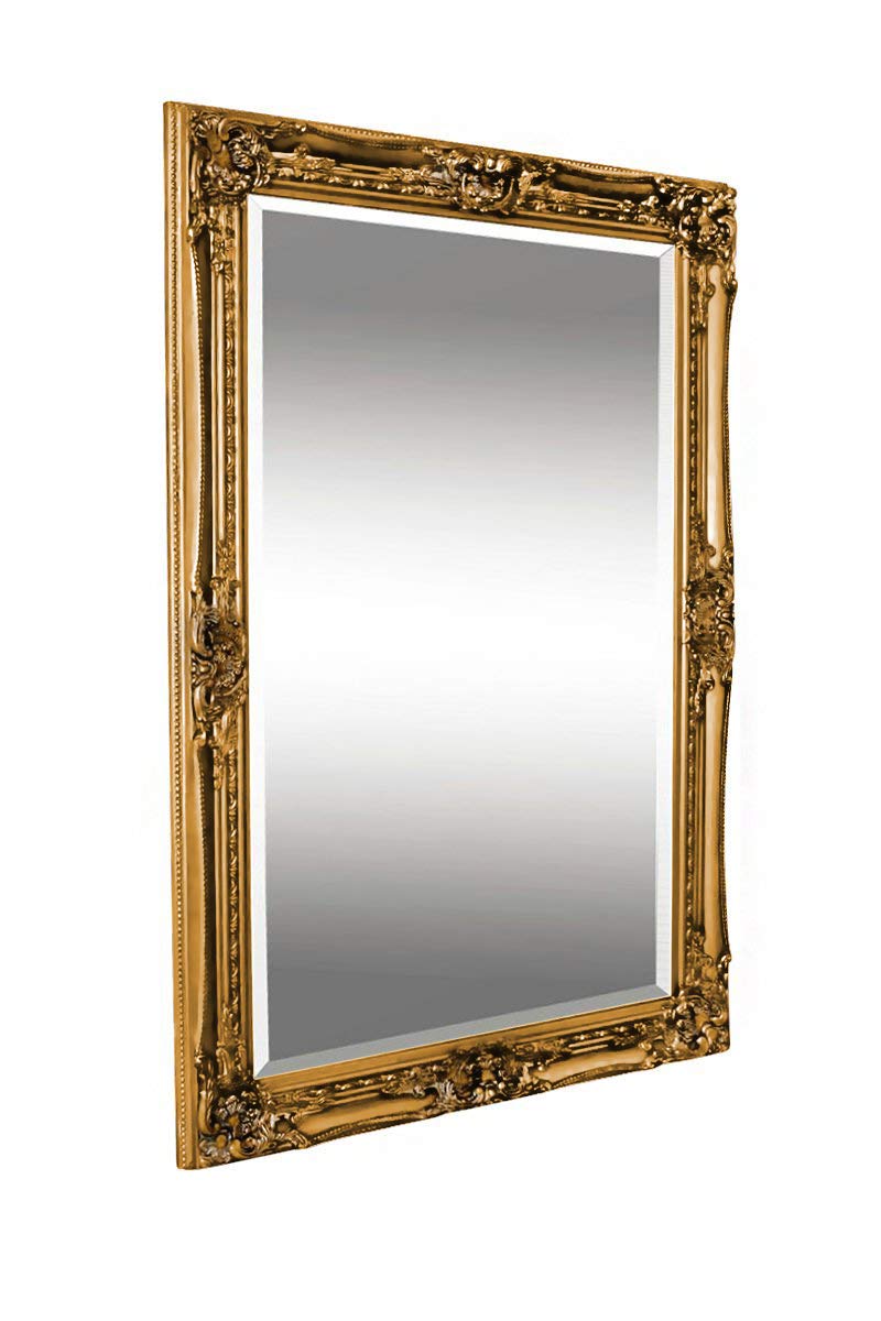 Grand Miroir Mural Baroque Or, Style Ancien, 97x57 Cm, Fabrication Italienne, Shabby Chic