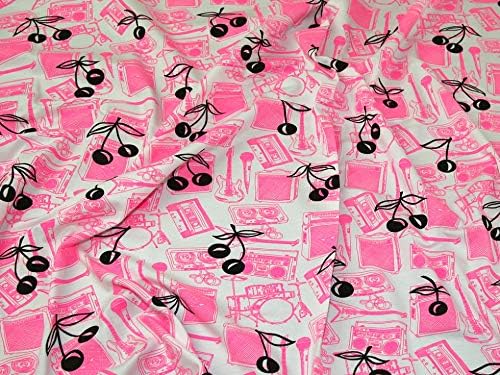Lady McElroy Viscose Jersey Knit Fabric Neon Pink - per metre