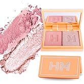 Haute Minute Makeup Mini Blush + Brighten Highlighter Duo, Lightweight Blendable Shimmer Blush, High Pigmented Makeup Powder Palettes, Cruelty Free - Call My Agent!