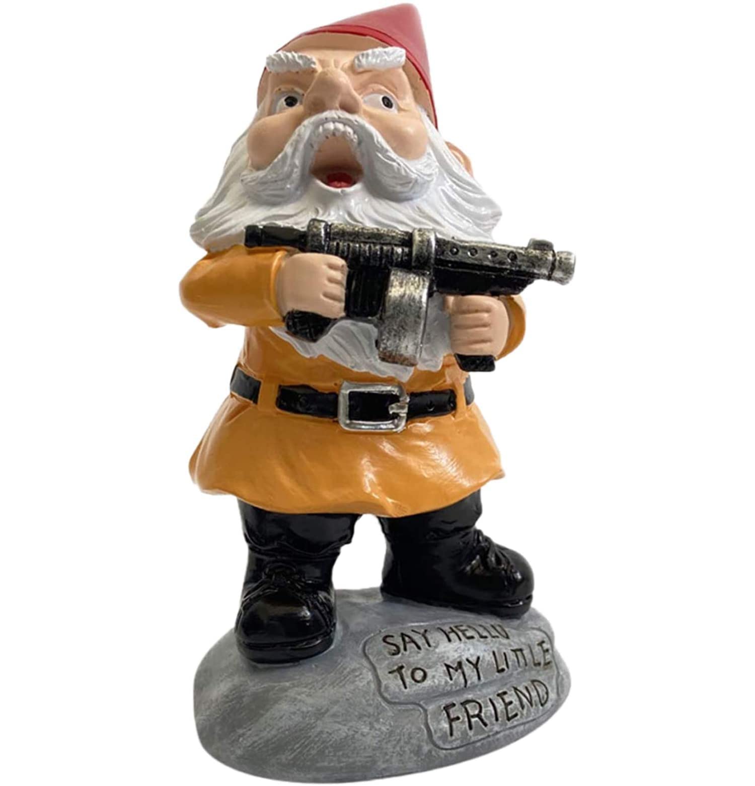 Aopek Garden Gnomes Outdoor Funny Gnomes with Guns - Indoor/Outdoor Garden Gnome Sculpture Patio Yard Lawn Dwarf Decoration