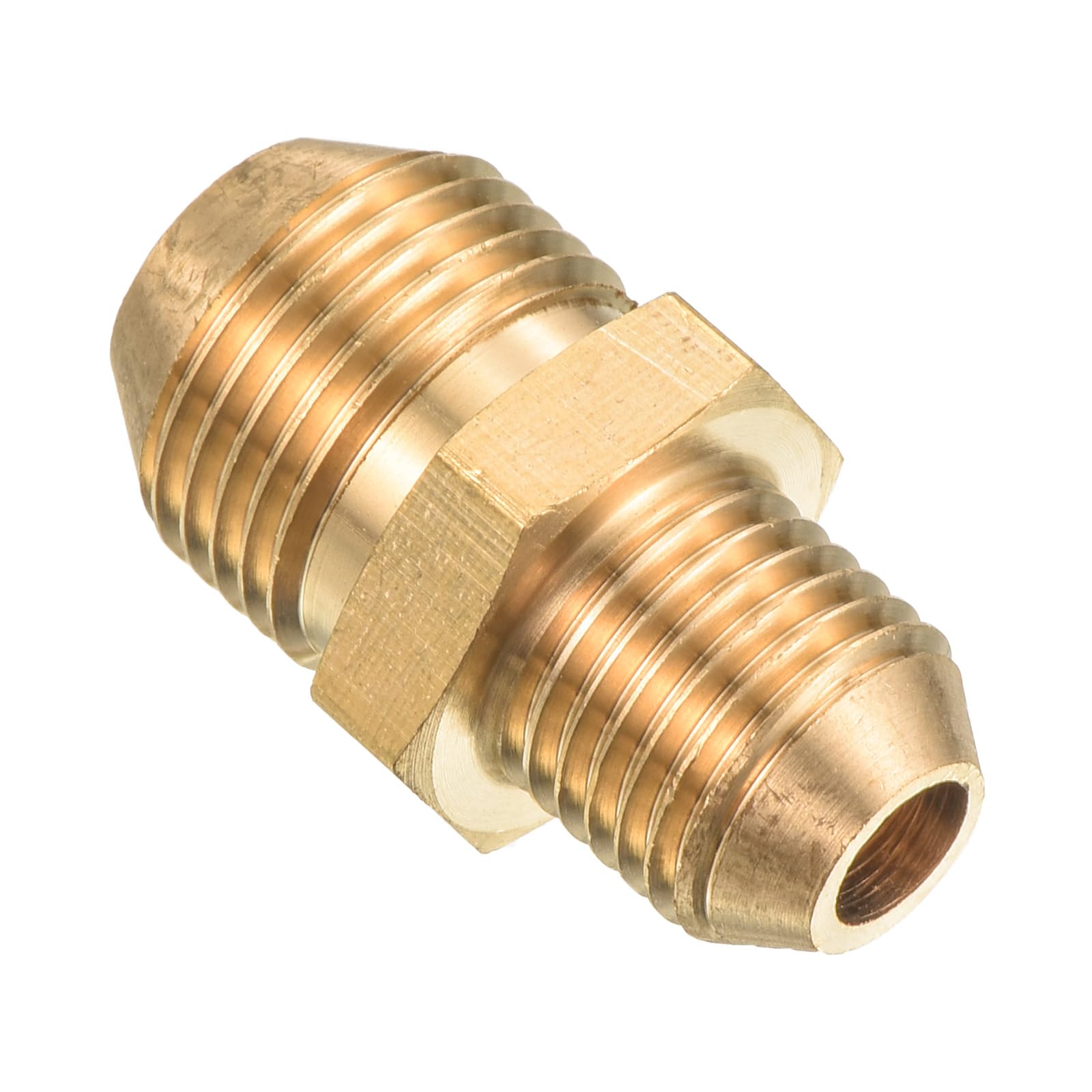PATIKIL Pipe Fitting, M18 to M14 Male Thread Hex Extension Connector Adapter 1.34 Inch for Garden Water Pipes, Gold