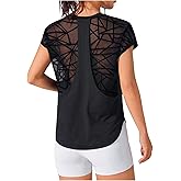 SweatyRocks Women's Mesh Short Sleeve Workout Top Sports Yoga Gym Athletic Shirts