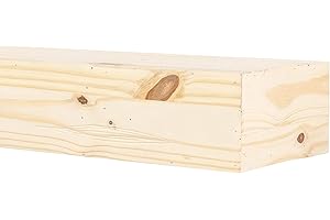 MANTELSDIRECT Breckenridge 48” Fireplace Mantel Shelf with Corbels – Rustic Floating Mantel Shelf for Over Fireplace – Unfinished - Wood Shelf for Wall – Pine Box Construction