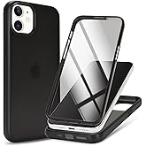 CoozCase for iPhone 12/12 Pro Case with Built-in Screen Protector & Full Body Protective,for Apple iPhone 12/12 Pro Phone Cases for Men Women Girl-Black
