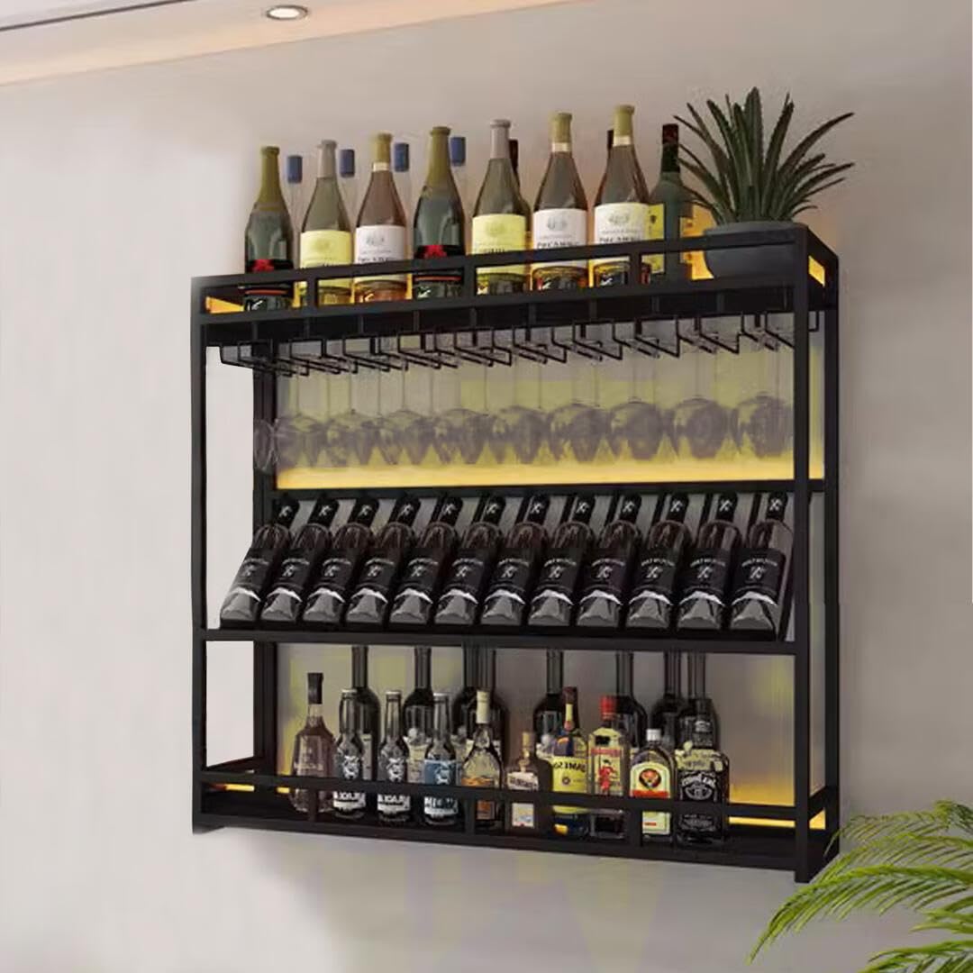Bar Shelf Wall Mounted IN HOME DECOR Wall Mounted Wine Racks Red