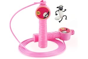 SAIPOTOYS Jump Rope for Kids, 8.7ft Adjustable Shaun the Sheep Jumping Rope with Counter and Slip-proof Handle for Boys and Girls Fitness Outdoor Exercise Skipping Rope