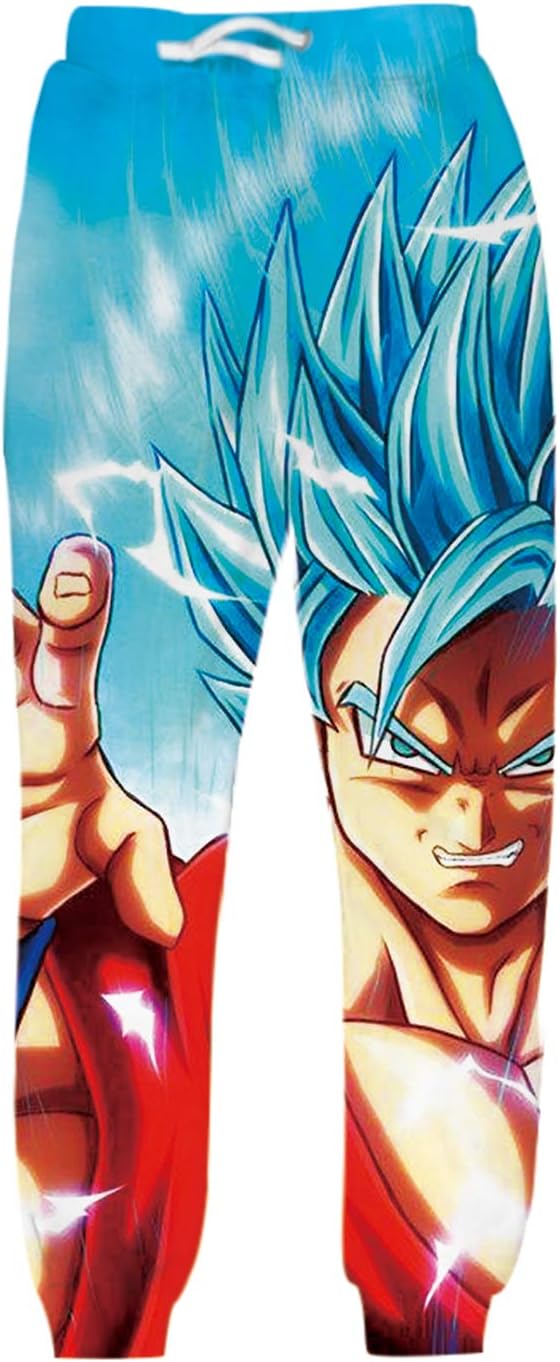 Enicuter Women Men Dragon Ball Z Joggers Pants 3D Anime Graphic Sweatpants Sport Baggy Trousers with Drawstring