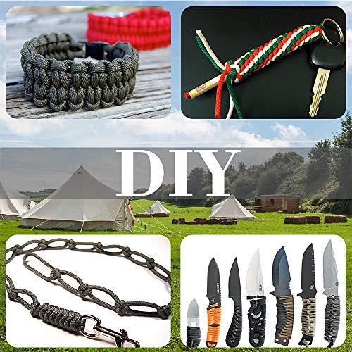 HomTop 550 Paracord 7 Strand Nylon Parachute Cord Outdoor Survival Rope – 100Feet Length 100% Nylon Mil-SPEC 550lbs Breaking Strength (Black)