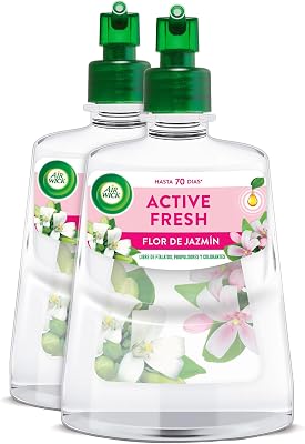 Active Fresh Automatic Spray Sem Aerossol - 2 Recargas de Ambientador Caseiro com Flor de Jasmim, 2 vezes mais óleos essenciais