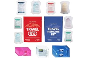 REAL VITAMINS Premium Travel Medicine Kit - 37 Individually Wrapped Packets (74 Pieces) - TSA Approved OTC Meds for International Travel, Cruises - Brand Name OTC Medications (2 Kits)