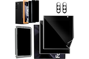 Ferilinso 2 Pack Privacy Screen Protector for Samsung Galaxy Z Fold 6 [Phone Case Friendly], Inside Anti-Spy Film with 2 Pack Front Tempered Glass + 2 Pack Camera Lens Protector Accessories