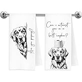 Trenstise Funny Golden Retriever Dog Hand Towels, Dog Bathroom Decor, Gifts for Golden Retriever Lovers Decorative Hand Towels for Bathroom Washroom Restroom Toilet, 16x24 Inch Set of 2