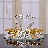 Cloudpower for CRYSTAL for SWAN Figurine Collection Table Centerpiece Ornament, for CRYSTAL Collectible Figurines For Christmas, Yellow