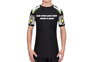 DEHAHA Custom Print Front & Back Team Rash Guard - Competition No Gi Jiu Jitsu Base Layer