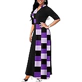 Runwind Maxi Long Dress for Women - Casual Church A-Line Elegant Cocktail Dresses V Neck