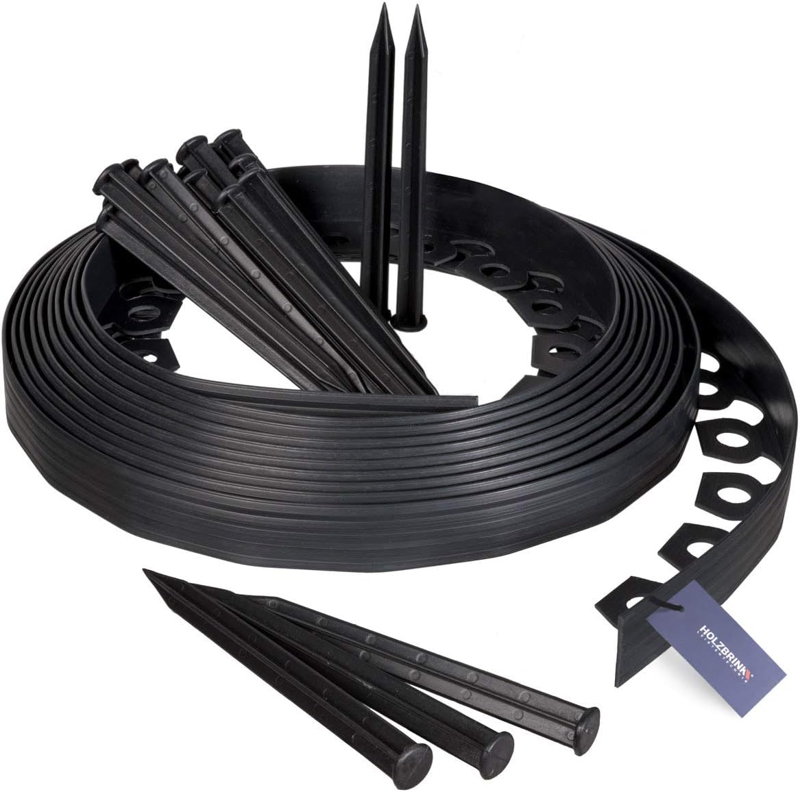 HOLZBRINK Delimitador de Jardín para Céspedes Cinta Elástica PVC ...