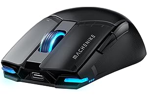 Machenike Wireless Gaming Mouse,26,000 DPI,PAW3395 Sensor,RGB Backlit,Ergonomic Design,6 Programmable Buttons,Long Battery Life,Ultra-Lightweight,White Gaming Mice Compatible with PC, Mac
